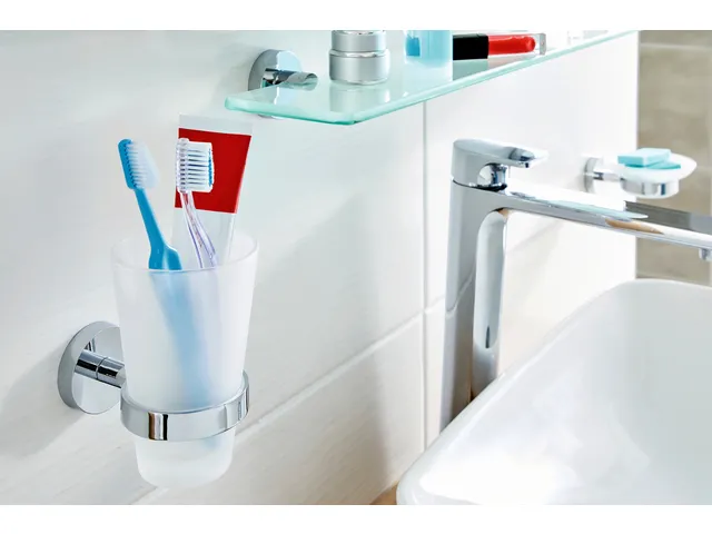 Bekerhouder tesa Smooz hoogglans verchroomd metaal zelfklevend