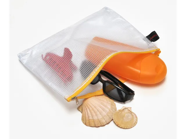 etui A5 transparant met gele rits