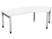 Bureau d’angle 680-820x2166x1130mm retour à droite blanc/argenté