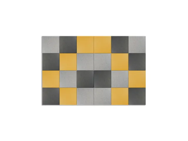 Akoestische PET-vilt wandtegels 30x30cm Combi Geel 24 Stuks