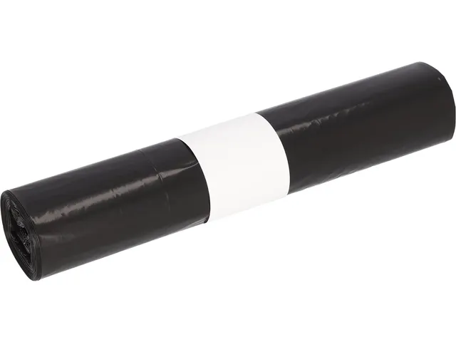 Vuilniszak 25 micron 40L 50x64cm LDPE zwart rol van 24 stuks