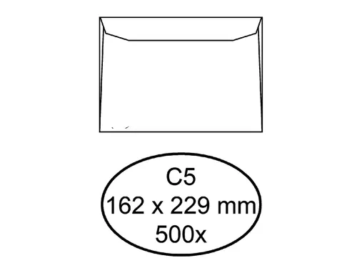 Envelop Hermes Bank C5 162x229mm wit Gegomd doos à 500 stuks