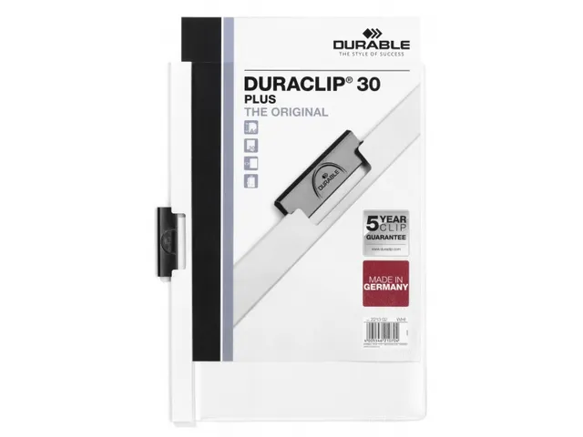 Duraclip Klemmap A4 Insteek Voorkant 30 plus wit