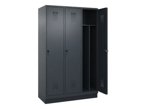 locker voor scheiding van kleding,HxBxD 1950x1200x500mm,3vak