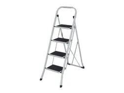 Stalen trap ladder 4 treden wit