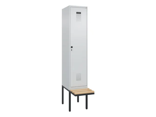locker met bank,voor scheiding van kleding,HxBxD 2120x400x815mm,1vak
