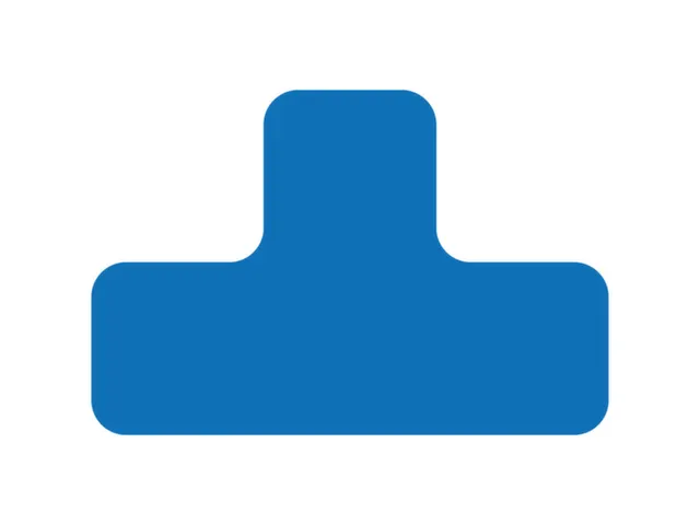 plaksymbool,T-vorm,markering HxB 100x150mm,polycarbonaat,blauw
