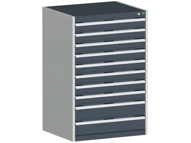 ladekast HxBxD 1200x800x750mm 10laden RAL7035 front RAL7016