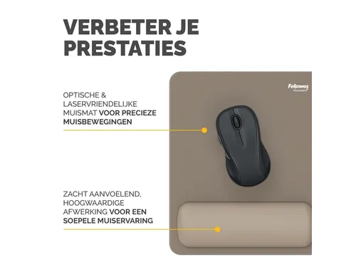 Muismat met polssteun Fellowes Breyta zand 20x24cm