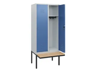 locker met bank,HxBxD 1950x800x815mm,2vak,vak B 400mm,cil.-slot - 2