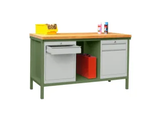 Werkbank 900x1500x700mm 4laden Frame/behuizing Ral6011 Front Ral7035 - 2