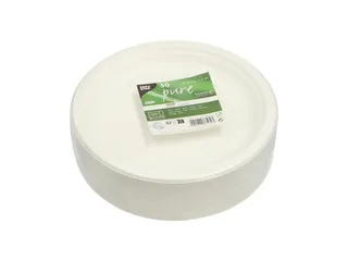 Papstar "Pure" Borden van suikerriet Rond 23cm Wit 50 stuks - 2