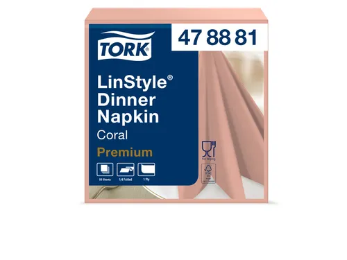 Dinerservet Tork 478881 LinStyle 1/4-vouw 1-laags 50st koraalrood