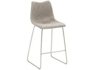Barkruk mySOLO Sledeframe RVS met Zitting kunstleder Vintage Grijs - 1