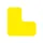 plaksymbool,L-vorm,markering HxB 100x100mm,PVC,geel
