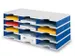 Module de classement 12 casiers DIN C4 bleu/gris 293x723x331mm