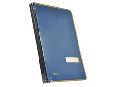 Handtekenmap Linnen 20 vakken Blauw Met Metalen Beschermrand