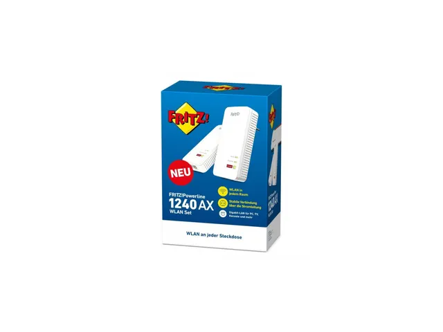 Fritz! Powerline Avm 1240 Ax Wlan Set Homeplug Av2 2X Adapter Rj-45