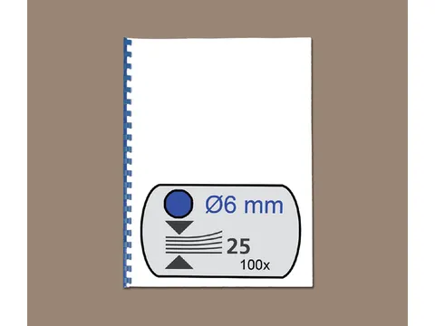 Bindrug Gbc 6mm 21-Rings A4 Blauw 100 Stuks