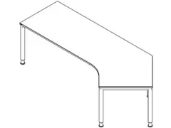 In hoogte verstelbaar hoekbureau 680-820x2570x1130mm wit zwart