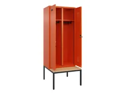 locker met bank,voor scheiding van kleding,HxBxD 2120x800x815mm,2vak