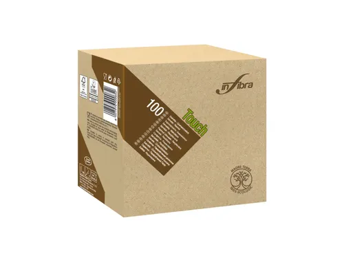 Servet 33x33cm 1/4 Vouw Infibra Madre Terra 2-Laags Beige 2400 Stuks