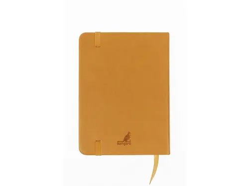 Schetsboek Kangaro A6 okergeel PU hardcover 80 blad 140 grams roomwit