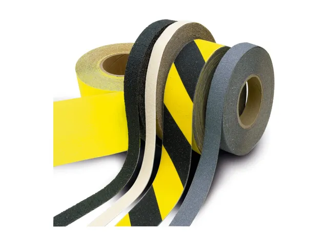 antisliplaag,geel/zwart,band LxB 18,3mx50mm,met antislip-eigenschappen