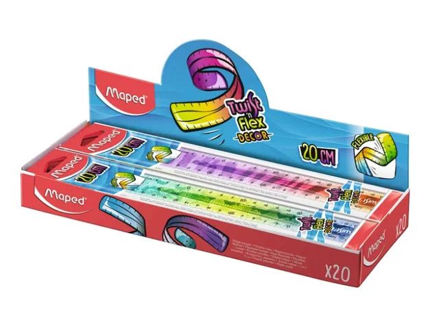 Règle Maped Twist'n Flex Animals 20cm display 20 pièces assorti