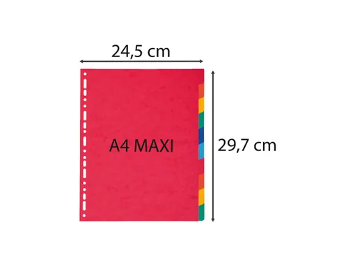 Tabbladen glanskarton 225g 10-delig A4 maxi Assorti