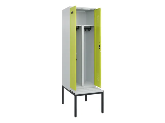 PBM-locker met bank,HxBxD 2120x600x815mm,2vak,vak B 300mm