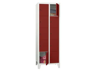 lockerkast,HxBxD 1850x600x500mm,2x5vakken,RAL7035,front RAL3000 - 2