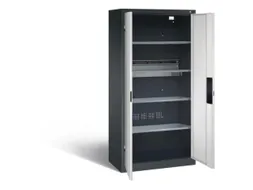 acculaadkast 1950x930x500mm 5stekkerdozen 230V cil.-slot front RAL7035
