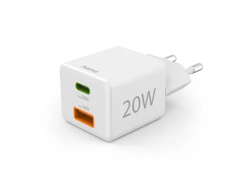 Oplader Hama USB-C/USB-A Mini PD 20W wit