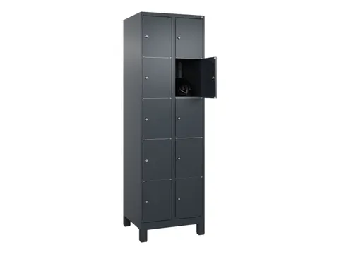 lockerkast,HxBxD 1950x600x500mm,2x5vakken,vak B 300mm,cil.-slot,voeten
