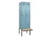 locker met bank,voor scheiding van kleding,HxBxD 2120x600x815mm,2vak