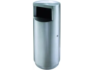 Ronde Afvalbak 49 Liter Met Zijopening Mat Rvs - 1