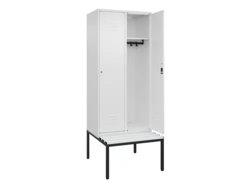 locker met bank,HxBxD 2120x800x815mm,2vak,vak B 400mm,cil.-slot