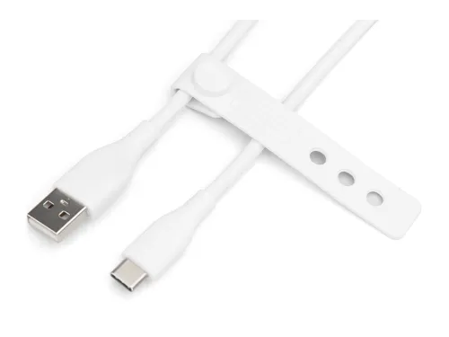 USB-C siliconen oplaadkabel USB-A USB-C 1m USB 2.0 60W wit