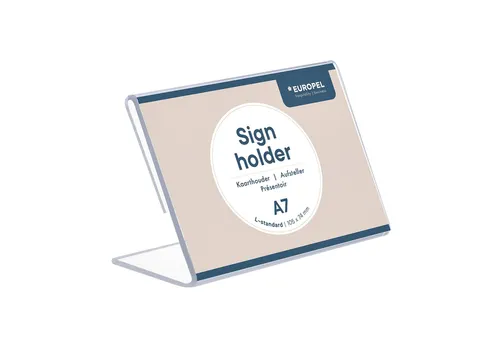 Kaarthouder Europel L-standaard A7 liggend acryl