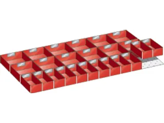 set inzetbakken,24bakken,v. front H 100mm lade 54x 27 E = 918x 459mm - 2