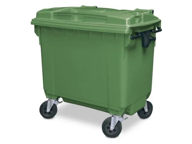 Conteneur à déchets grande capacité couvercle à charnière 660L ve