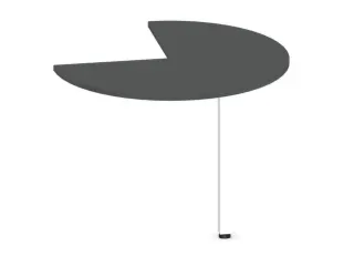 aanbouwtafel,i.h.v.,HxØ 720-840x1000mm,driekwartrond,MS-donkergrijs - 1