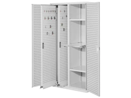 verticale kast,HxBxD 1950x1000x600mm,geperfor. deur,RAL5010