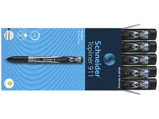 Fineliner Schneider Topliner 911 Zwart 0.4mm - 5