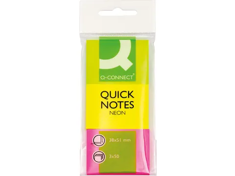 Quick Notes Index 38x51mm 3x Neon Blokken Met 50 Tabs