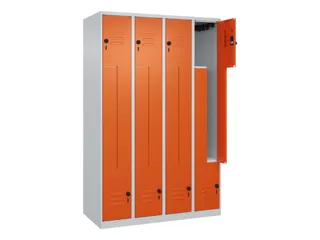 Z-garderobekast,HxBxD 1850x1200x500mm,vak B 150/300mm,draaigrendel - 2