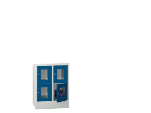 lockerkast,HxBxD 855x600x500mm,2x2vakken,RAL7035,front RAL5010