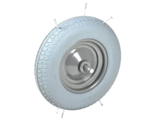 kruiwagenwiel,draagverm. 200kg,Ø 400mm,aslengte 130mm,PU-banden - 1