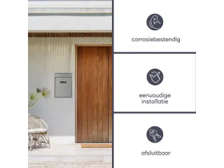 Brievenbus Ibiza Zilvergrijs met naamplaatje incl. 2 sleutels 36x26x8c - 7